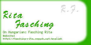 rita fasching business card
